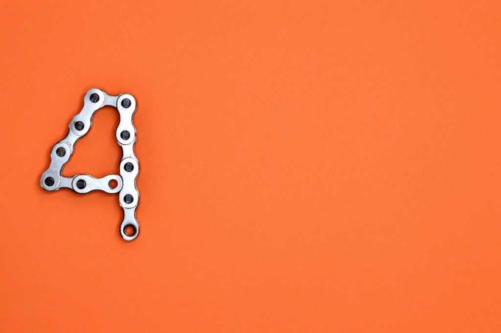 Illustration of Gray Metal Chain in 4 Digit Form